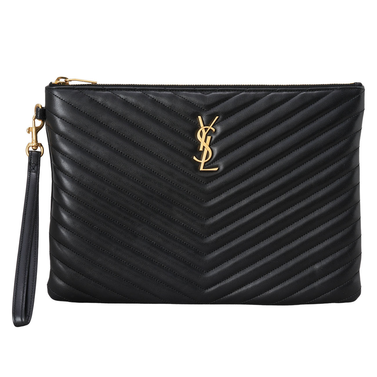 YVES SAINT LAURENT(USED)생로랑 559193 모노그램 쉐브론 클러치